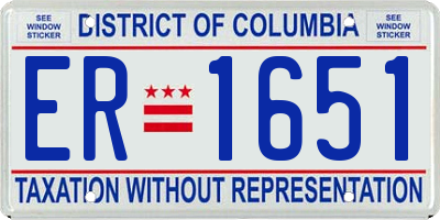 DC license plate ER1651