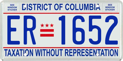 DC license plate ER1652