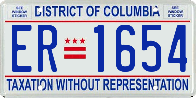DC license plate ER1654