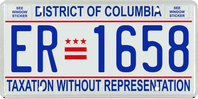 DC license plate ER1658