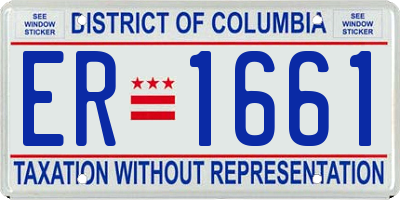 DC license plate ER1661