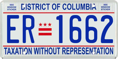 DC license plate ER1662