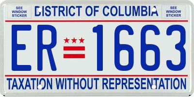 DC license plate ER1663