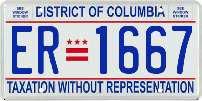 DC license plate ER1667