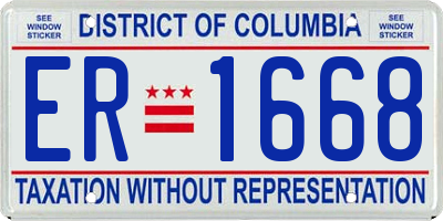 DC license plate ER1668