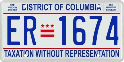 DC license plate ER1674