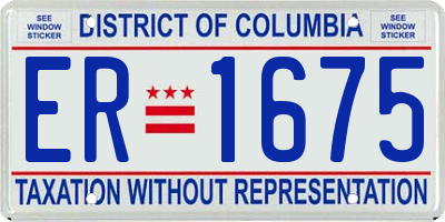 DC license plate ER1675