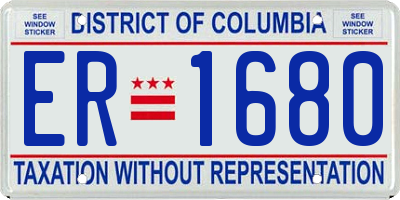 DC license plate ER1680