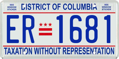 DC license plate ER1681
