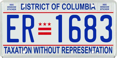 DC license plate ER1683