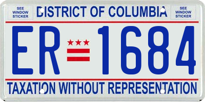 DC license plate ER1684
