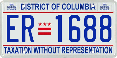 DC license plate ER1688