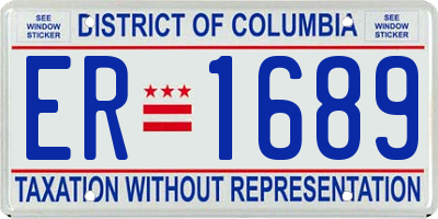 DC license plate ER1689