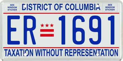 DC license plate ER1691