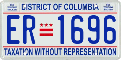DC license plate ER1696