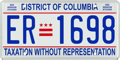 DC license plate ER1698