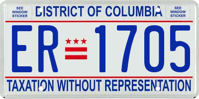 DC license plate ER1705
