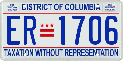 DC license plate ER1706