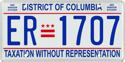 DC license plate ER1707