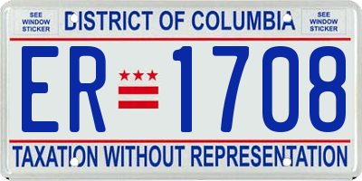 DC license plate ER1708