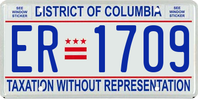 DC license plate ER1709