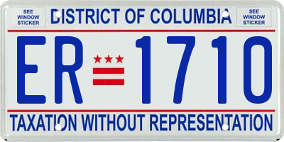 DC license plate ER1710