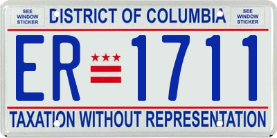DC license plate ER1711