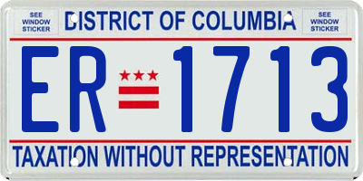 DC license plate ER1713
