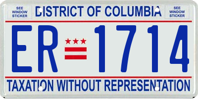 DC license plate ER1714