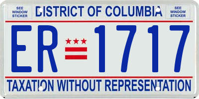 DC license plate ER1717
