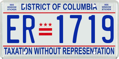 DC license plate ER1719
