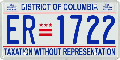 DC license plate ER1722