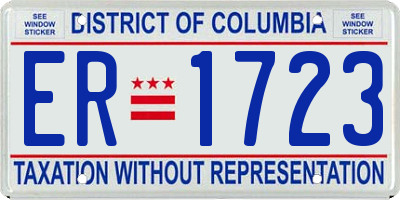 DC license plate ER1723