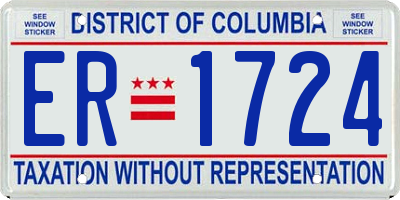 DC license plate ER1724
