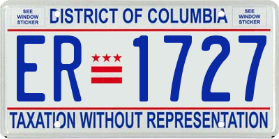 DC license plate ER1727