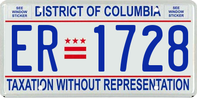 DC license plate ER1728