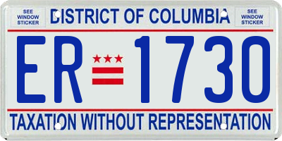 DC license plate ER1730