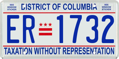 DC license plate ER1732