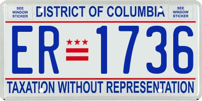 DC license plate ER1736