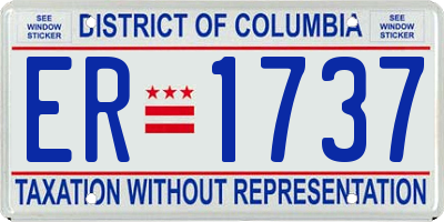 DC license plate ER1737