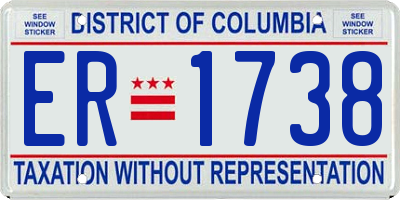 DC license plate ER1738