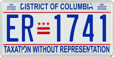 DC license plate ER1741