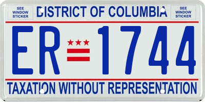 DC license plate ER1744