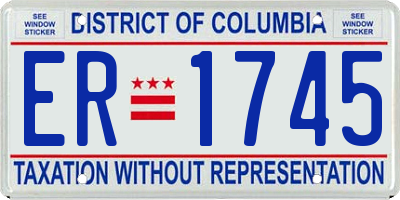 DC license plate ER1745