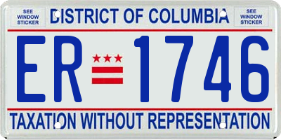 DC license plate ER1746