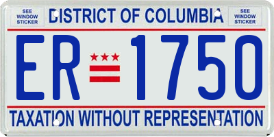 DC license plate ER1750