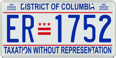 DC license plate ER1752
