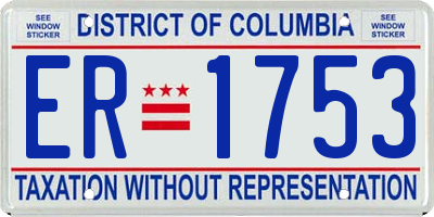 DC license plate ER1753