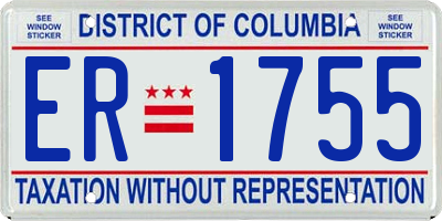 DC license plate ER1755