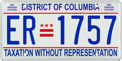 DC license plate ER1757